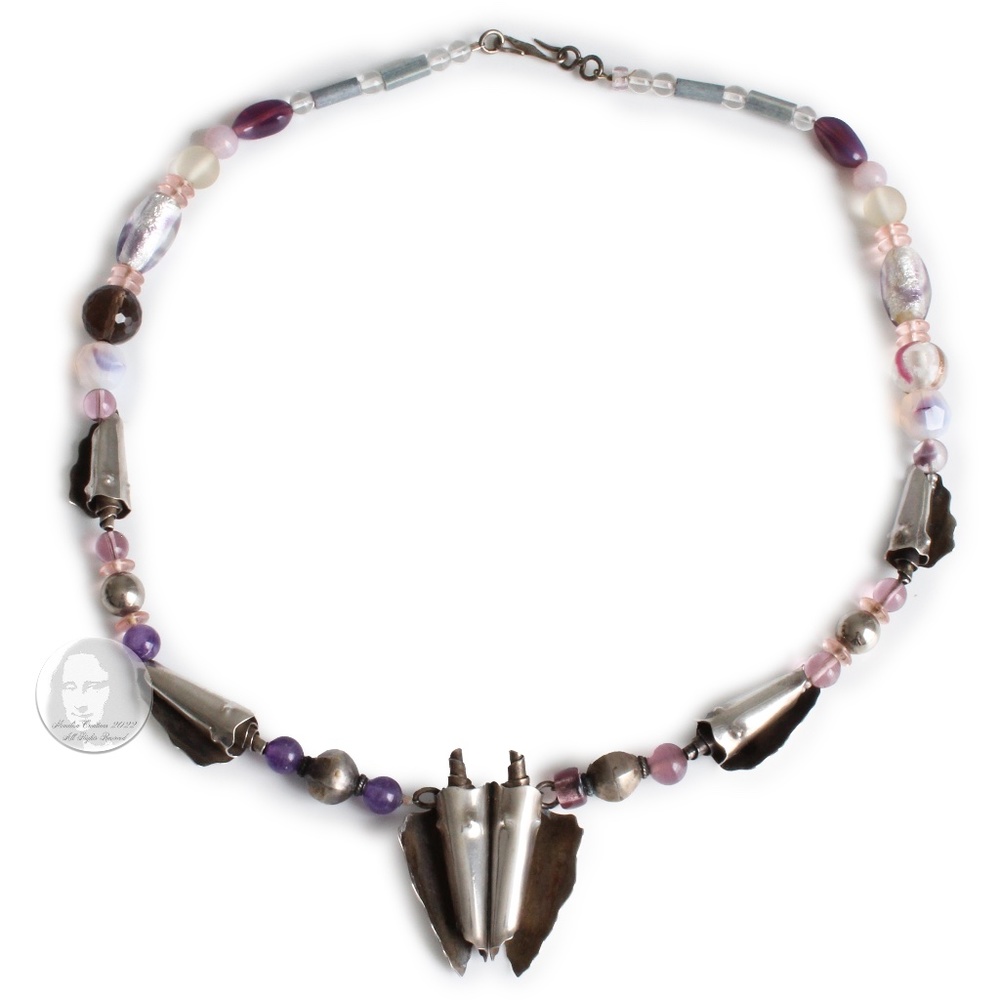 Vintage Necklace Semi Precious Stones Sterling Jeremy & Carrie Gicker 1980s HTF
